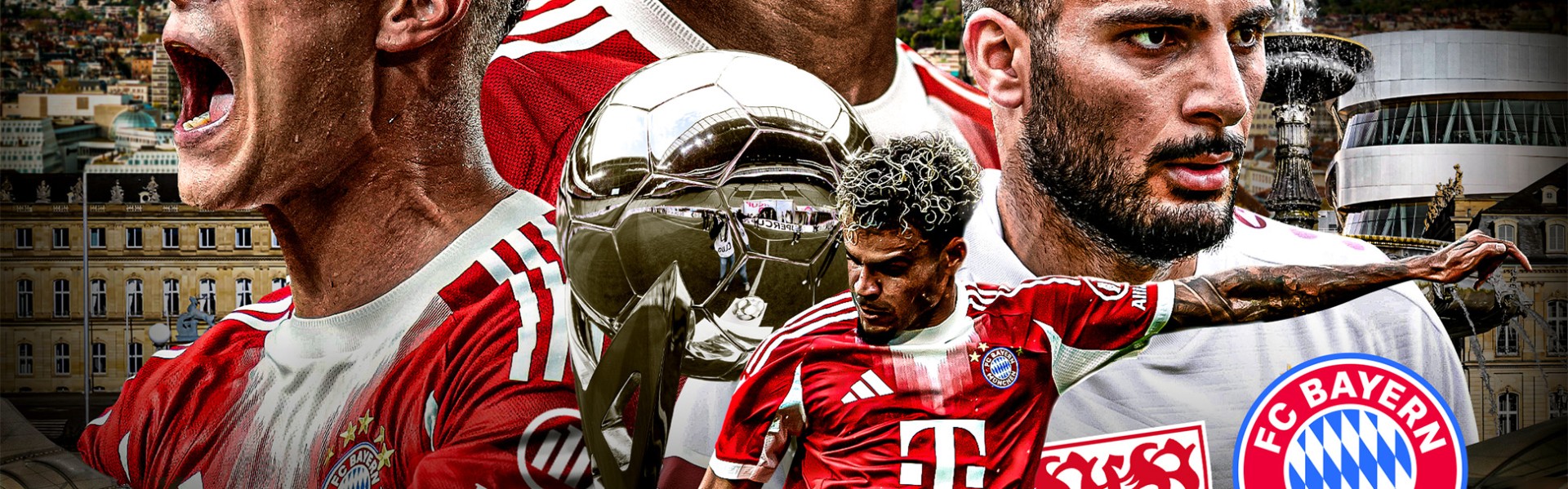 拜仁发布德超杯预热海报：新援迪亚斯、塔C位出镜